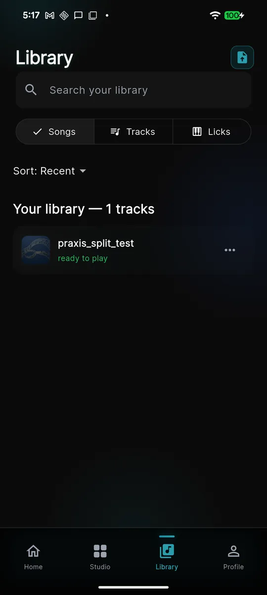 The Library tab