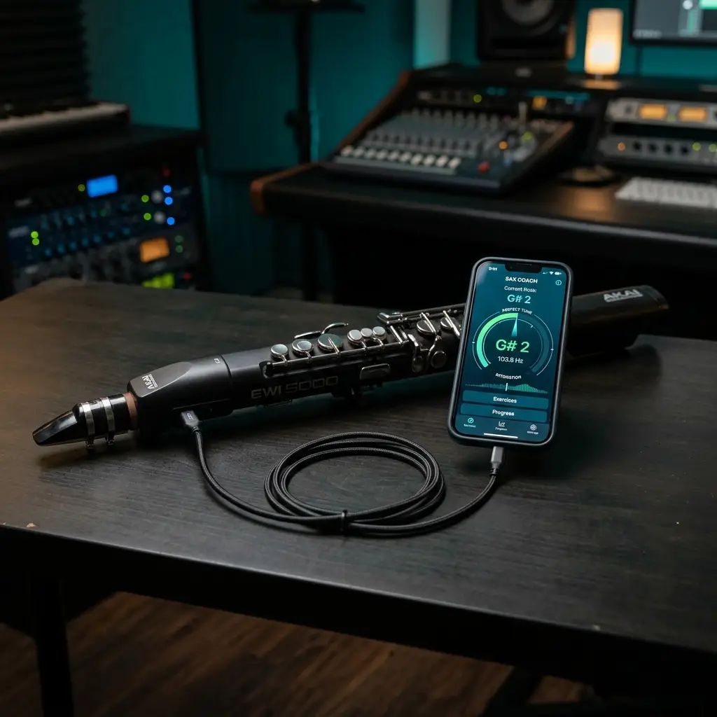 MIDI wind controller connected to smartphone