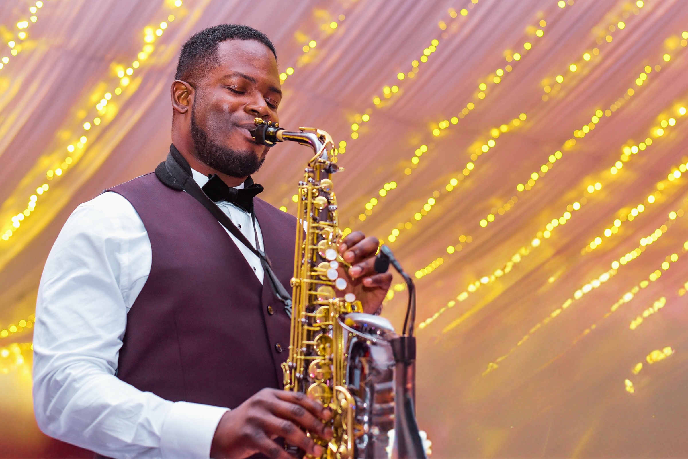 Dolu playing the tenor saxophone