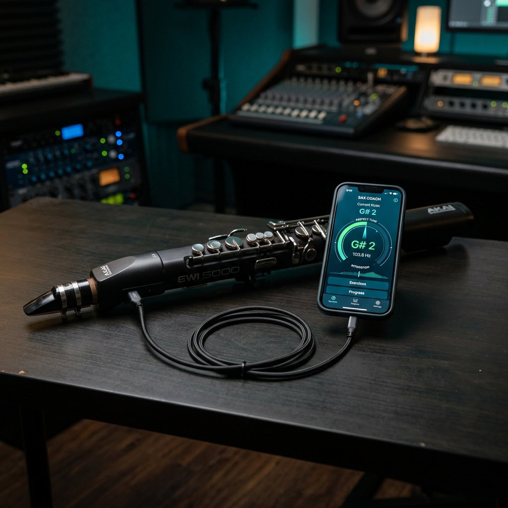 MIDI wind controller connected to smartphone